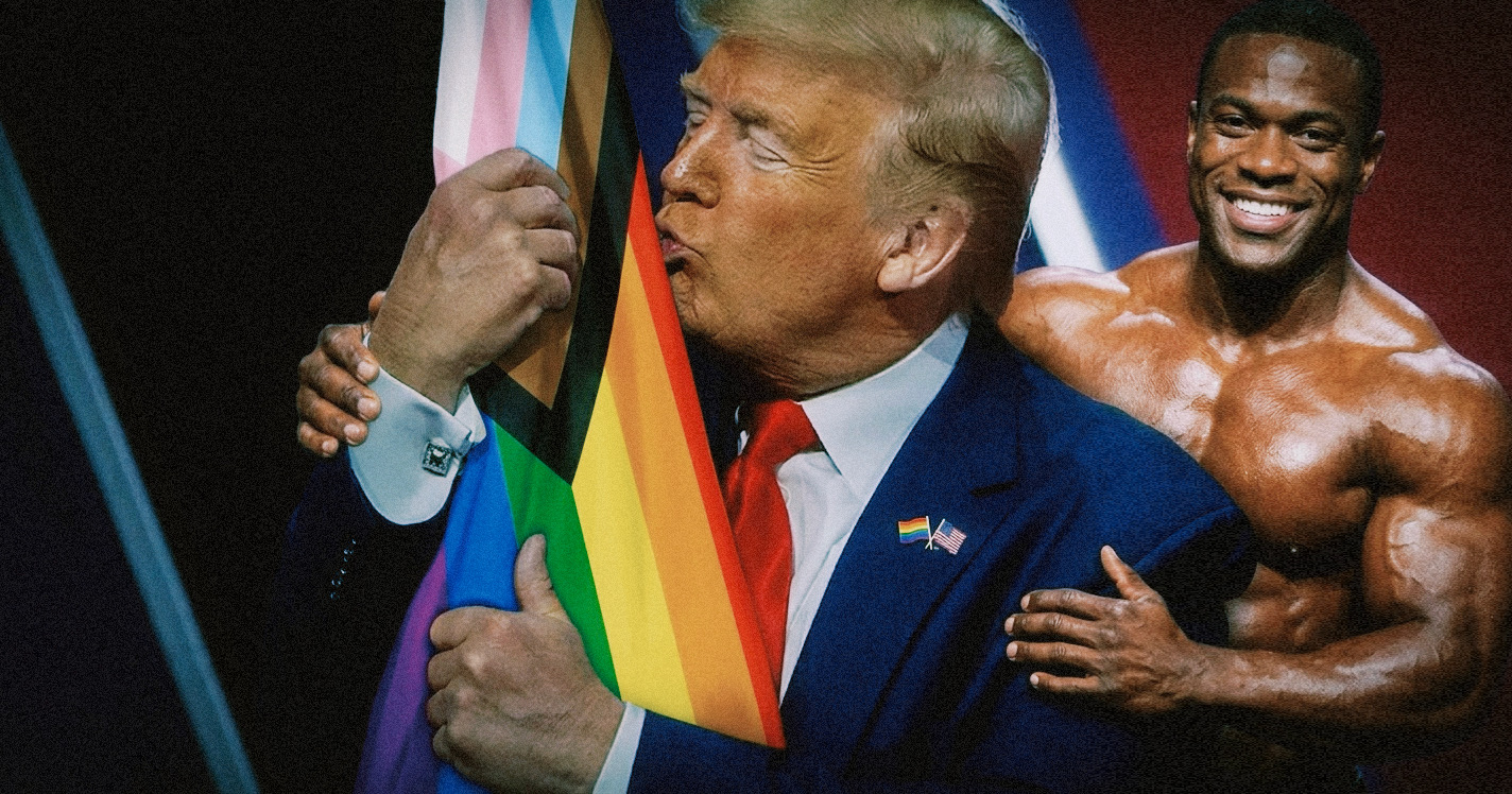 Embrace at a pride event