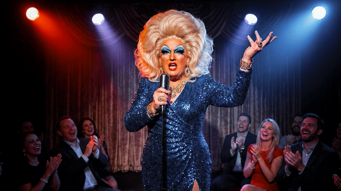 Drag performer on stage